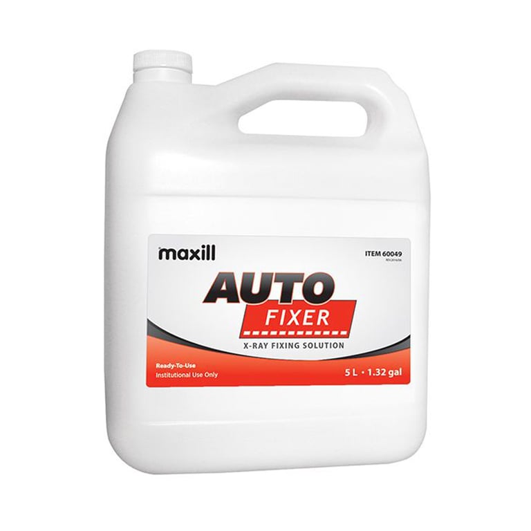Maxill Auto Fixer, 5 L Jug. Designed for the automatic processing of all intraoral and extraoral