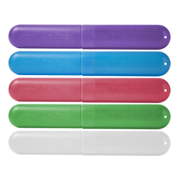 Maxill Deluxe Toothbrush Travel Cases (5 Assorted Colors) 50/Box Plastic cases with ventilation