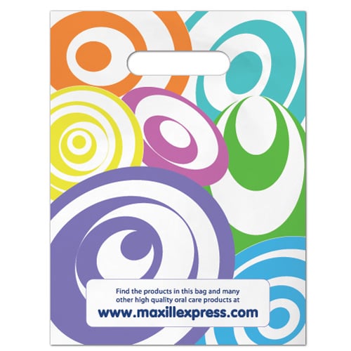 Maxill Kids Loot Bag 9"x11.8" Swirl Pattern 100/Pk. Plastic gift bags to hold take-home treats