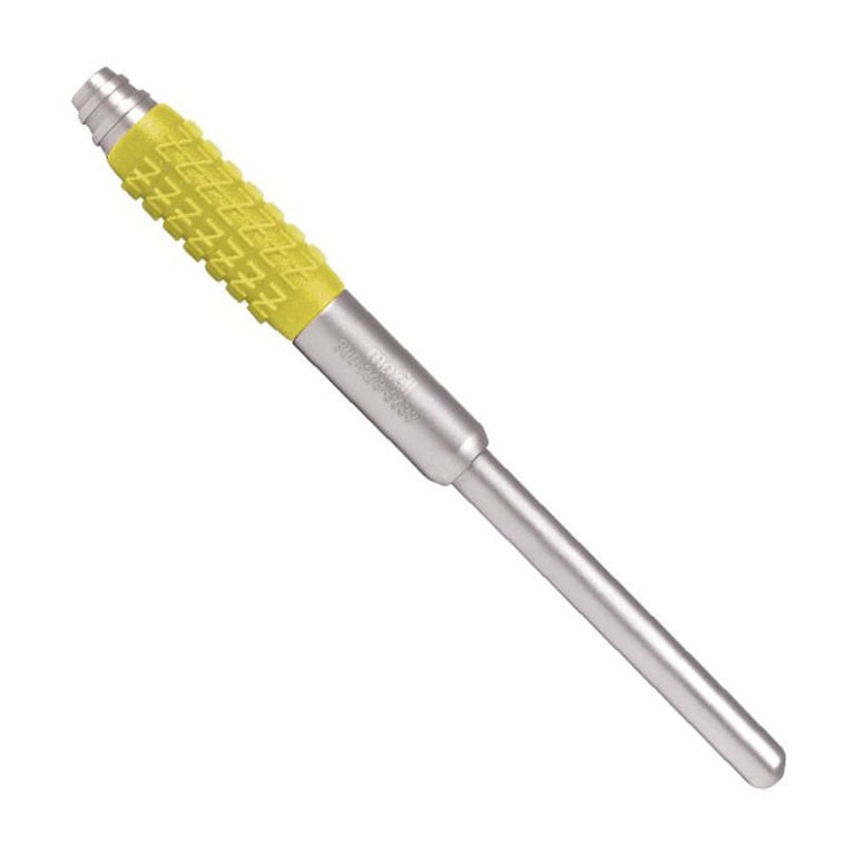 Maxill Yellow Comfort Grip 440A Stainless Steel Cone Socket Mirror Handle, Single End, Single