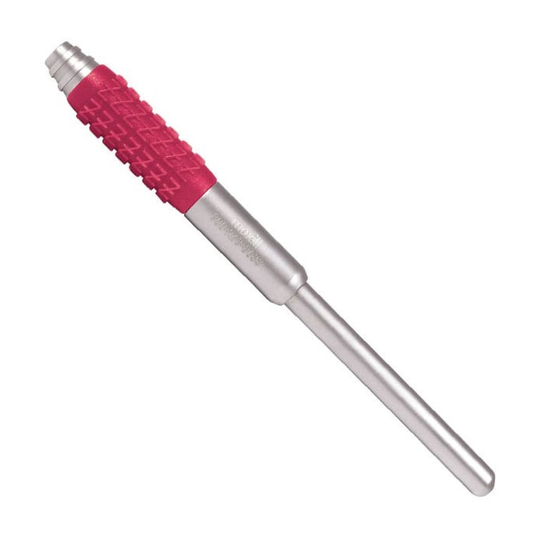 Maxill Pink Comfort Grip 440A Stainless Steel Cone Socket Mirror Handle, Single End, Single