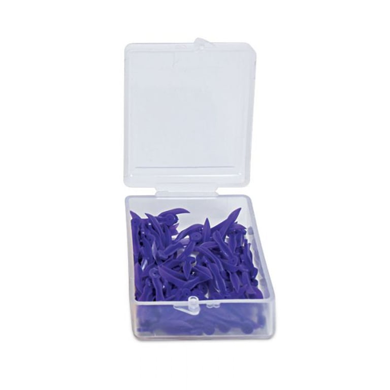 Maxill Plastic Wedges with Hole, Large, Purple, 100/Box. Anatomically shaped, designed for easy