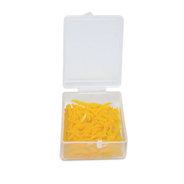 Maxill Plastic Wedges with Hole, Medium, Yellow, 100/Box. Anatomically shaped, designed for easy