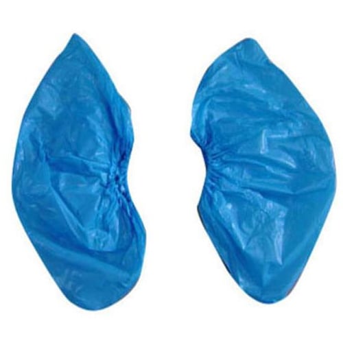 Maxill CPE Shoe Covers with Elastic Ankle Band - Blue 100/Pk. Latex free, fluid resistant. Made