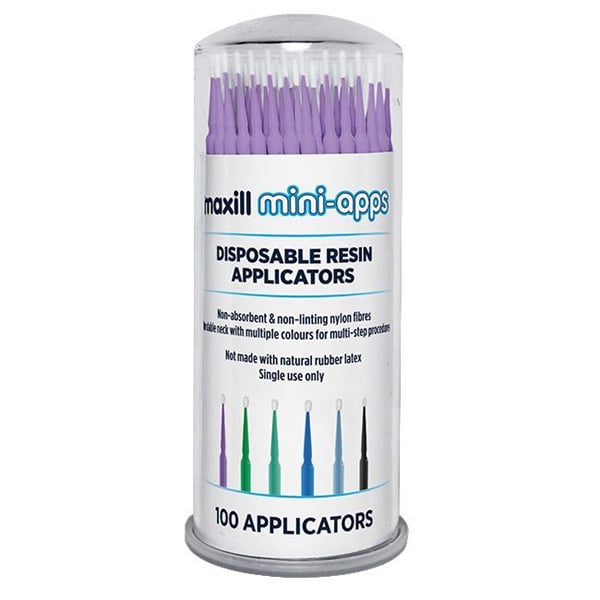 Mini-apps Disposable Resin Applicators, Super Small, Lavender, 100/Tube. Color coordinated