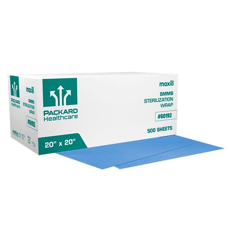 Packard Healthcare SMMS Simultaneous Sterilization Wrap, 20" x 20", 500/Box. Designed to be strong