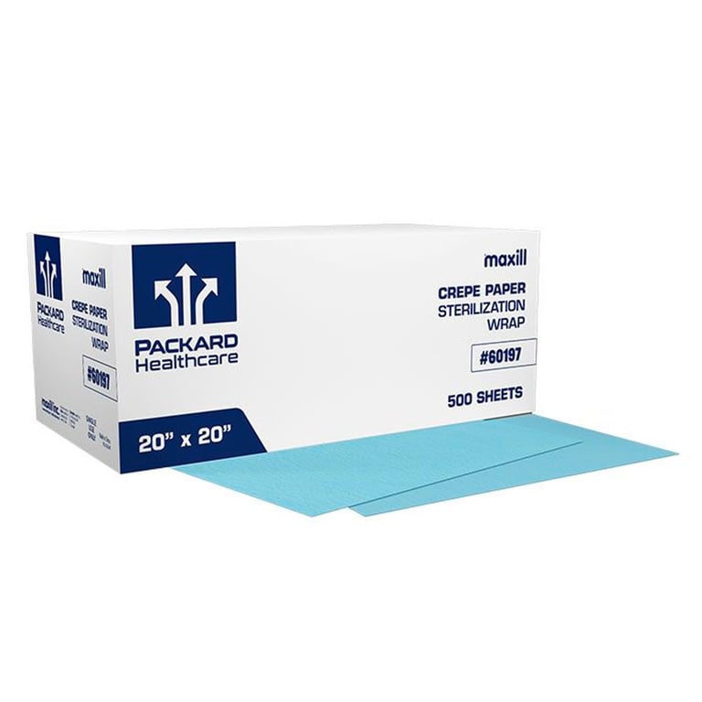 Packard Healthcare Paper Sterilization Wrap, 20" x 20", 500/Box. Designed to be strong and soft