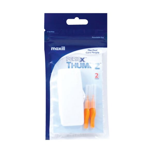 PerioX Thumbz Interdental Brush, Extra Small (0.7mm), 2 per Package, Bundle of 12 Packages. Travel