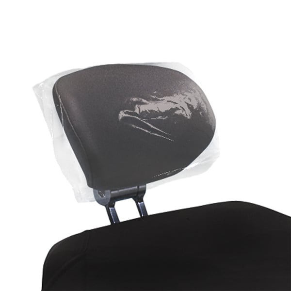 PolyAll Plastic Headrest Cover, 9.5" x 14" x 3", Clear, 250/Box