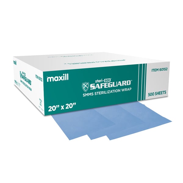 steri-sox Safeguard SMMS Simultaneous Sterilization Wrap, 20" x 20", 500/Bx
