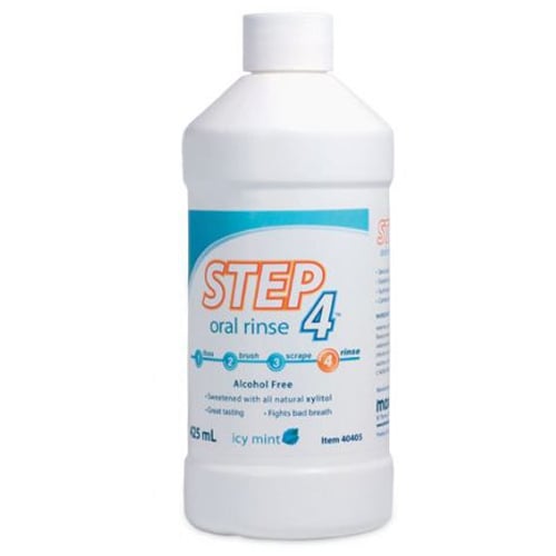 Step 4 Halitosis Oral Rinse Icy Mint 425 mL (14.4 oz) Bottle. Alcohol Free, pH neutral mouth wash