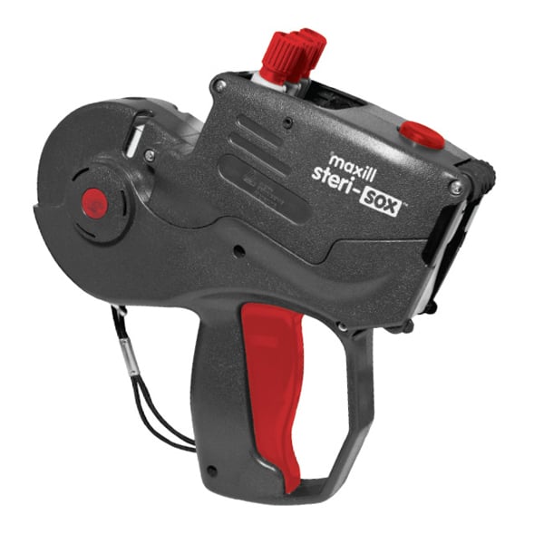 Maxill steri-sox Quick Label Dispenser System, 1/Pk. Includes: One label gun with one roll of 1000