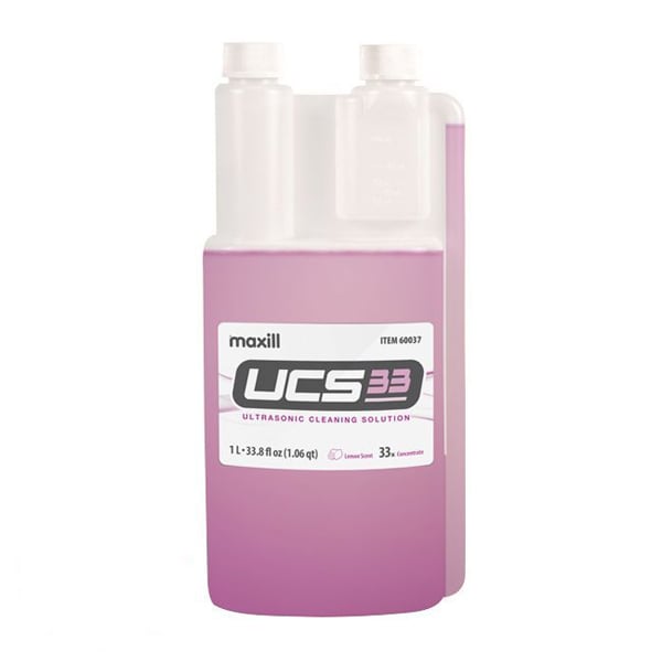 UCS33 Ultrasonic Concentrated Solution (dilution ratio 1:33), Lemon Scent, 1 Liter Bottle. Makes