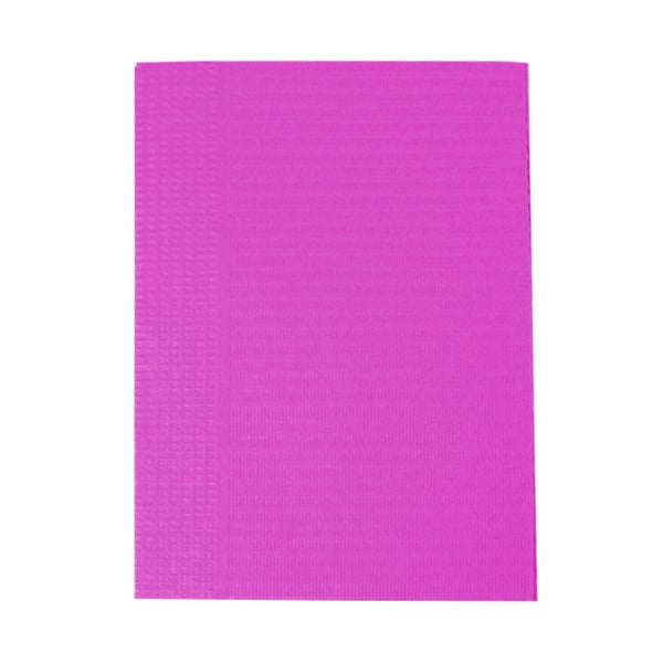 Maxill vivid bibs Reinforced Patient Bibs, 13" x 18", 2 Ply (1-Ply Paper/1-Ply Poly), Fuchsia