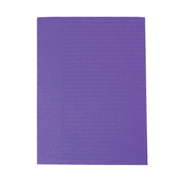 Maxill vivid bibs Reinforced Patient Bibs, 13" x 18", 2 Ply (1-Ply Paper/1-Ply Poly), Violet