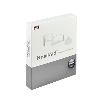 HealiAid Sterile Collagen Wound Dressing (Strip), 20 mm x 40 mm x 3.0 mm, 1/Pk. White, porous