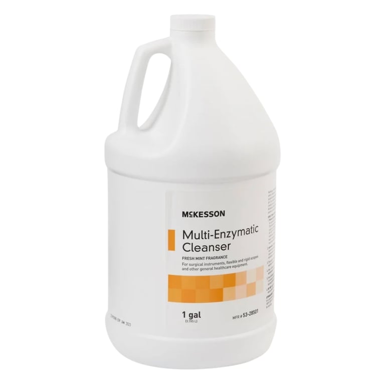 McKesson Multi-Enzymatic Instrument Cleanser, Fresh Scent, 1 Gal. Breaks down blood, tissue