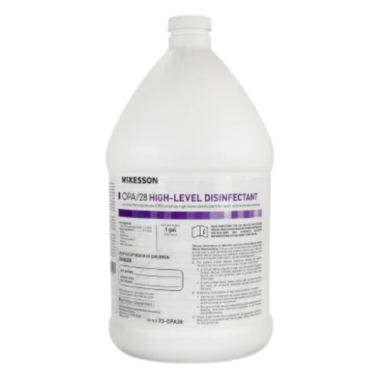 McKesson OPA/28 High-Level Disinfectant, Ready-to-Use, 1Gal, 1/Pk. Achieves high-level