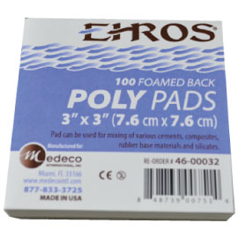 Ehros Poly Mixing Pad 3" x 3" (7.6cm x 7.6cm) Ea. Non-skid foam base. Extra heavy with a high