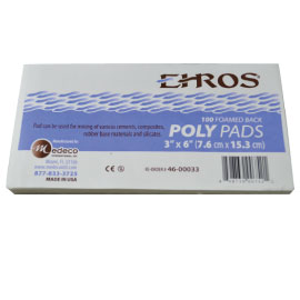 Ehros Poly Mixing Pad, 3" x 6" (7.6cm x 15.3cm) Ea. Non-skid foam base. Extra heavy with a high
