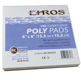 Ehros Poly Mixing Pad, 6" x 6" (15.3cm x 15.3cm) Ea. Non-skid foam base. Extra heavy with a high