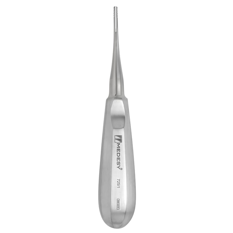 Medesy 2.5mm Straight Lindo Levian Elevator w/Stainless Steel Handle, Serrated, 1/Pk. Indicated