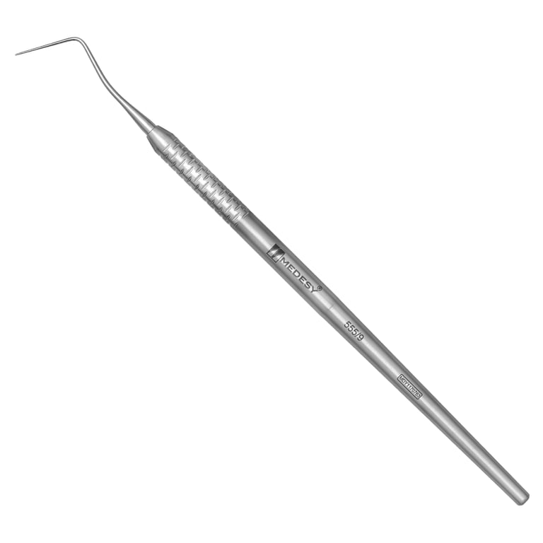 Medesy 555/9 Stainless Steel Single-Tip Explorer, 6mm Dalila Handle, 1/Pk. Tactile diagnostic