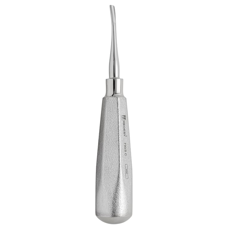 Medesy 5mm Curved Luxator Elevator w/Stainless Steel Handle, Flat Blade, 1/Pk. Surgical instrument