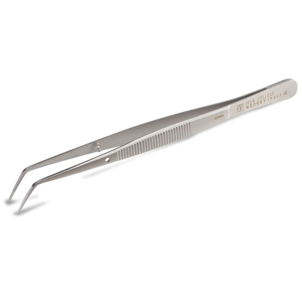 Medesy College Cotton Pliers, Serrated. Made of heavy gauge, heat-treated stainless steel. Matte