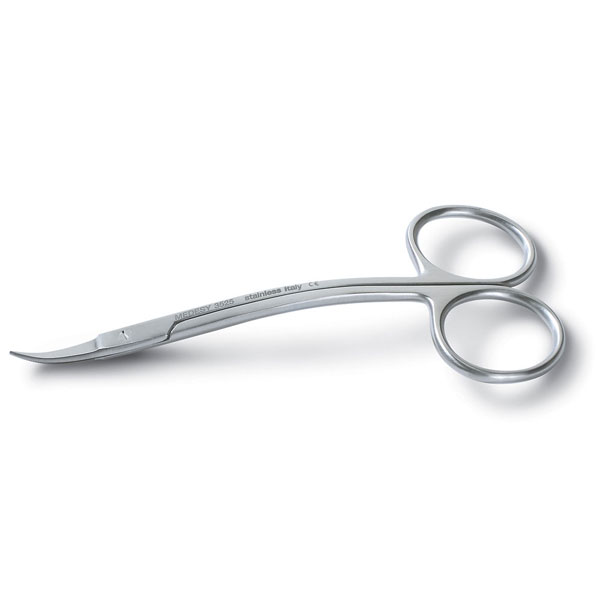 Medesy La Grange Scissors. Made in Italy. Curved tip enhanced by a "super cut" design specially