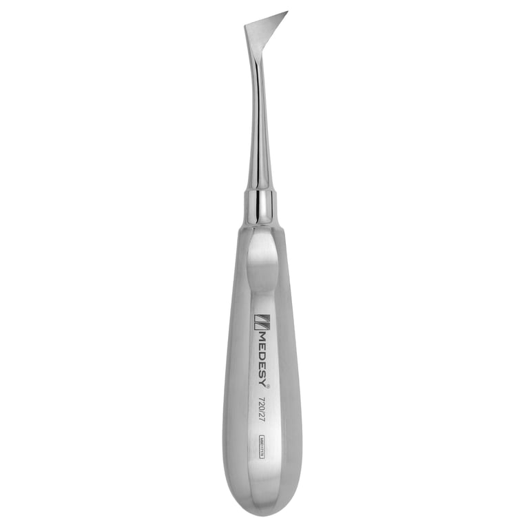 Medesy Left Cryer Elevator w/Stainless Steel Handle, 15mm Tip, 1/Pk. Features a pennant-shaped