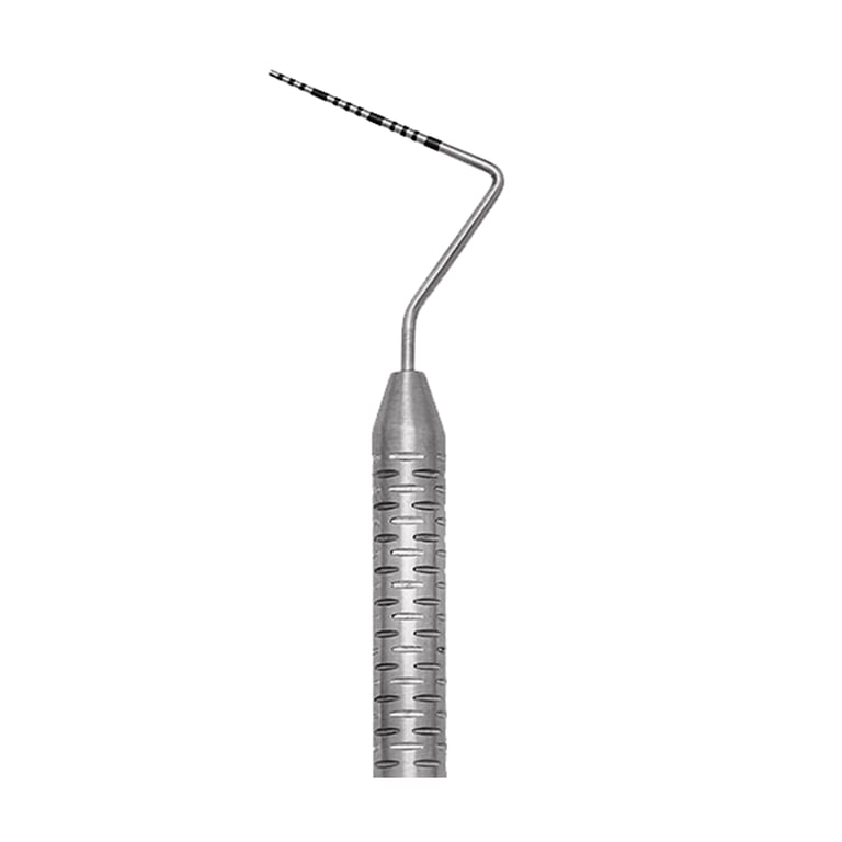 Medesy 548/4 UNC CP-15 Stainless Steel Single-End Periodontal Probe, 1/Pk. CNC-machined black