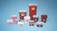 Medical Action 2 Gallon Red Sharps Container, 10" W x 7" D x 9.5" H, Disposal container