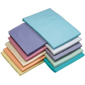 Dry-Back Patient Bibs GRAY 13" x 18" 2-Ply Paper/1-Ply Poly, Plain Rectangle 500/Case