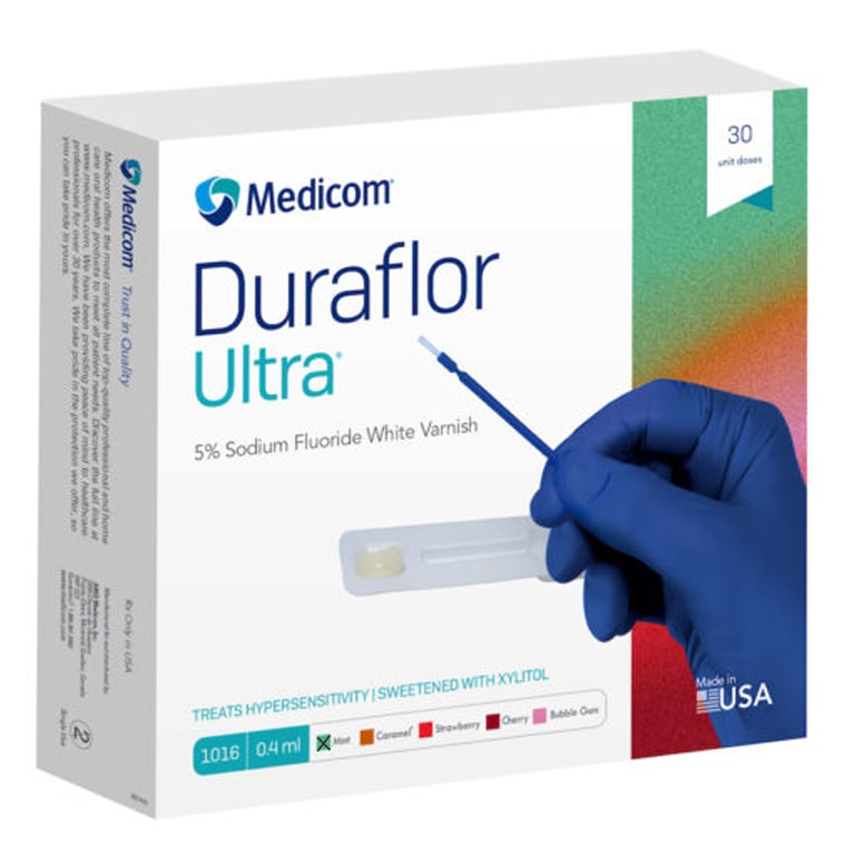 Duraflor Ultra 5% Sodium Fluoride White Varnish - MINT, 0.4 mL Unit Dose 30/Bx. Sweetened