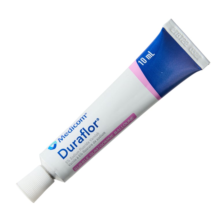 Duraflor Sodium Fluoride Varnish (5%), Yellow, Bubblegum flavor, 10 mL Tube