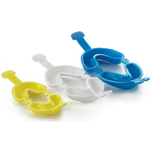 DentiCare Disposable Fluoride Gel Trays, Hinged - Large (Blue) 50/Bag. Hinged Dual Arch Foam
