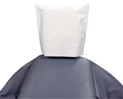 Medicom 10"L x 13"H White Tissue/Poly Head Rest Covers, Box of 500 Covers