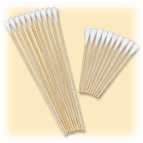Medicom 3" Cotton Tipped Applicators, Non-sterile, wood shaft with single cotton tip. Box of 1000