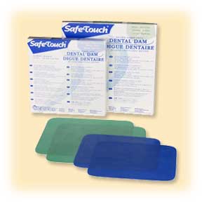 Medicom 5" x 5" Thin, Blue Unflavored Latex Dental Dam. Box of 52 sheets