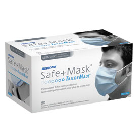 Safe+Mask TailorMade Ear-Loop Face Mask BLUE High Barrier PFE >=98% at 0.1 micron, BFE >=98%