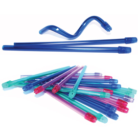 SafeBasics 6" Saliva Ejectors Clear Blue w/ Blue Tip 105/Pk. Easily shapes and maintains desired