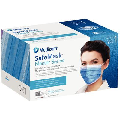 SafeMask Master Series Ear-Loop Face Mask ASTM Level 1 - August Sky (Royal Blue), 50/Bx. Fluid