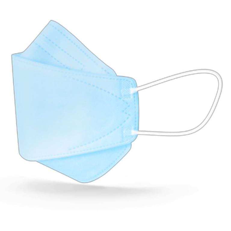 SafeMask Curve ASTM Level 3 Earloop Masks, Blue, 25/Pk. Features an adjustable nose piece