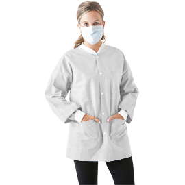 SafeWear Hipster Jacket - White Frost - Small 12/Pk. Made from high quality sunbound meltblown