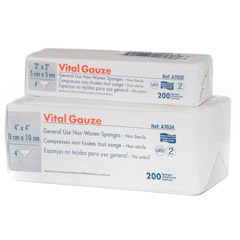 Vital Gauze 4" x 4" 4-Ply N/W Sponges 2000/Cs. Non-Sterile Non-Woven Sponges