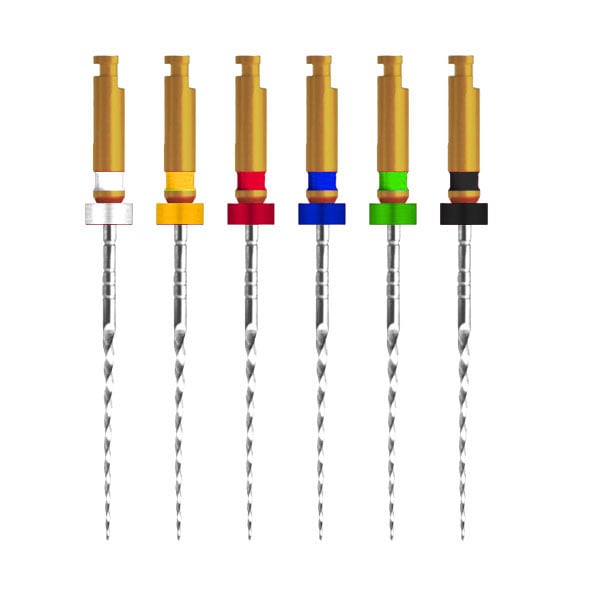 M File G M File Gold, .04 Taper, 21mm, Assorted, #15-40, 6/Pack. Comparable to K3 XF, Vortex Blue
