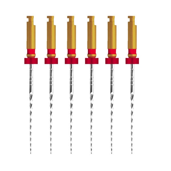 M File G M File Gold, .06 Taper, 25mm, #25, Red, 6/Pack. Comparable to K3 XF, Vortex Blue
