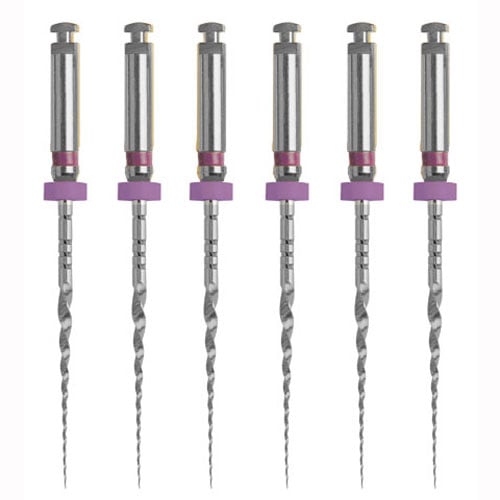 M Taper CS1 21mm NiTi Rotary Files, Purple, 6/Pk. Files can be Pre-Bent for resistance against