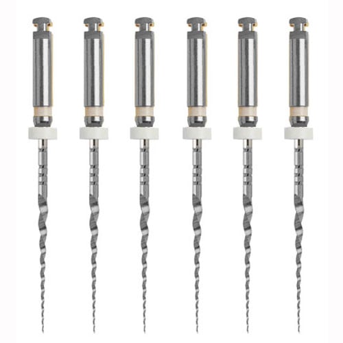 M Taper CS2 21mm NiTi Rotary Files, White, 6/Pk. Files can be Pre-Bent for resistance against